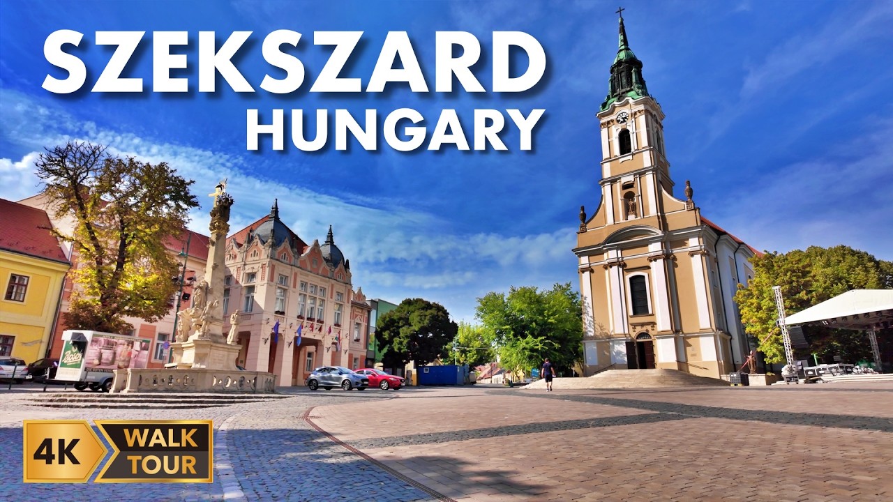 Szekszard, Hungary Walking Tour [4K/60fps]