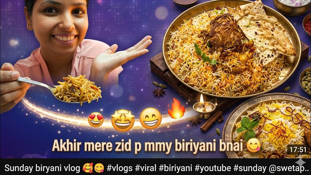 Sunday biryani vlog 🥰😋 #vlogs #viral #biriyani #youtube #sunday @swetapatelvlog 