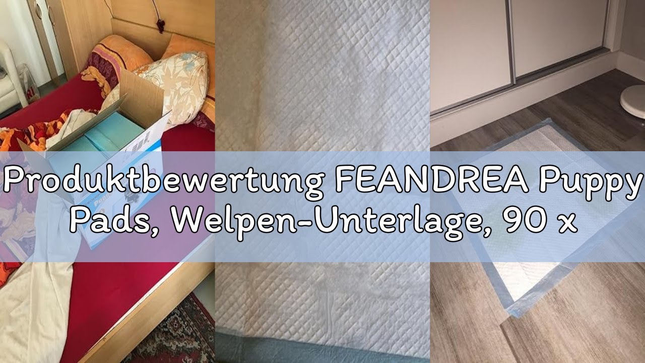 Produktbewertung FEANDREA Puppy Pads, Welpen-Unterlage, 90 x 60 cm, 100 Stück, blau-weiß PTD90B