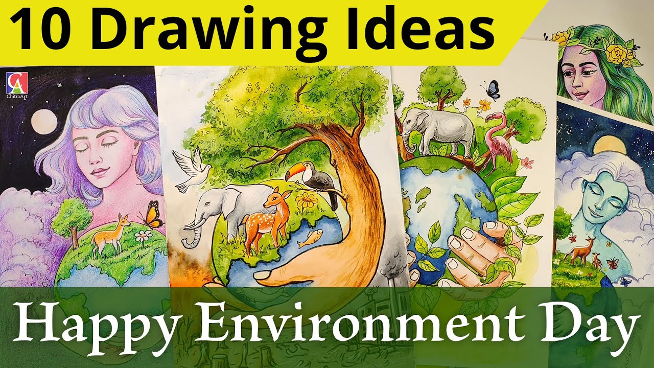 10 Drawing Ideas of Happy Environment Day 2025