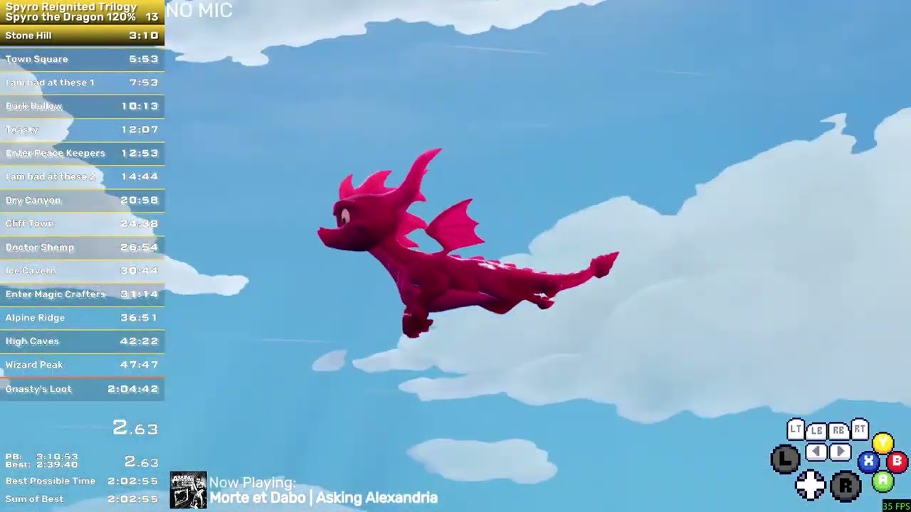 SRT Spyro The Dragon 120% Speedrun in 1:42:12