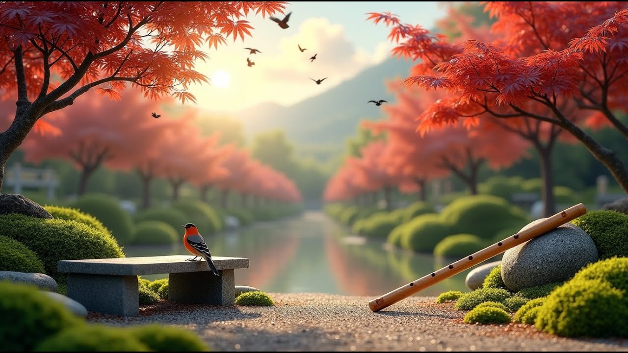 🌿🎋 Zen Garden Ambience with Flute Music — Peaceful Meditation & Relaxation Sounds