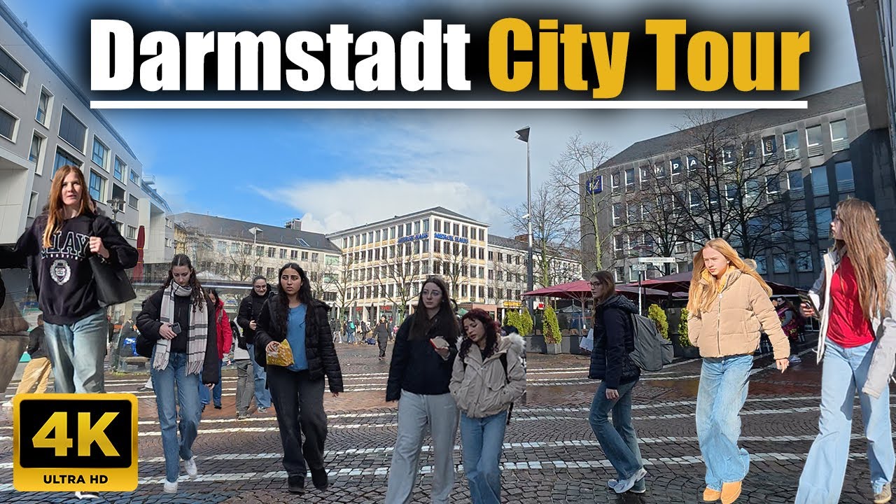 Darmstadt 4K City Tour | Darmstadt 4K Walkthrough | Darmstadt Germany City Walk