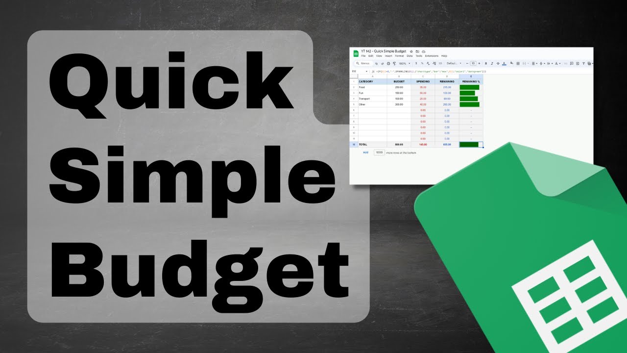 How to Make a Quick Simple Budget in Google Sheets