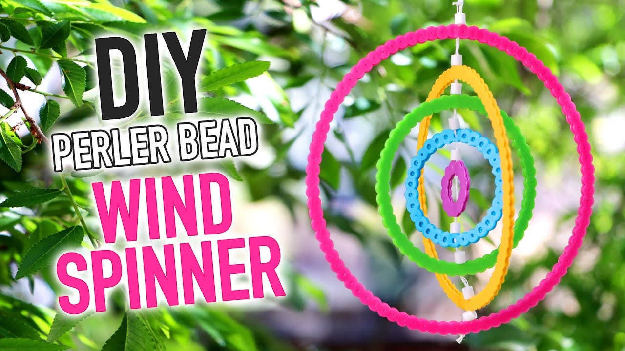 DIY Perler Bead Rainbow Wind Spinner | Perler Bead Ideas
