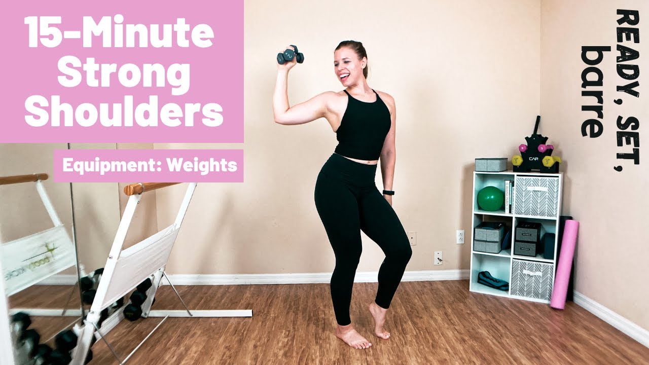 AT HOME BARRE WORKOUT || 15 Minute Strong Shoulders || Upper Body Workout with Light Weights