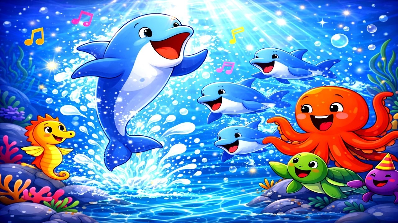 Dolphin Song for Toddlers🐬 | Learn Counting & Numbers for Toddlers & Kids | Nursery Rhymes