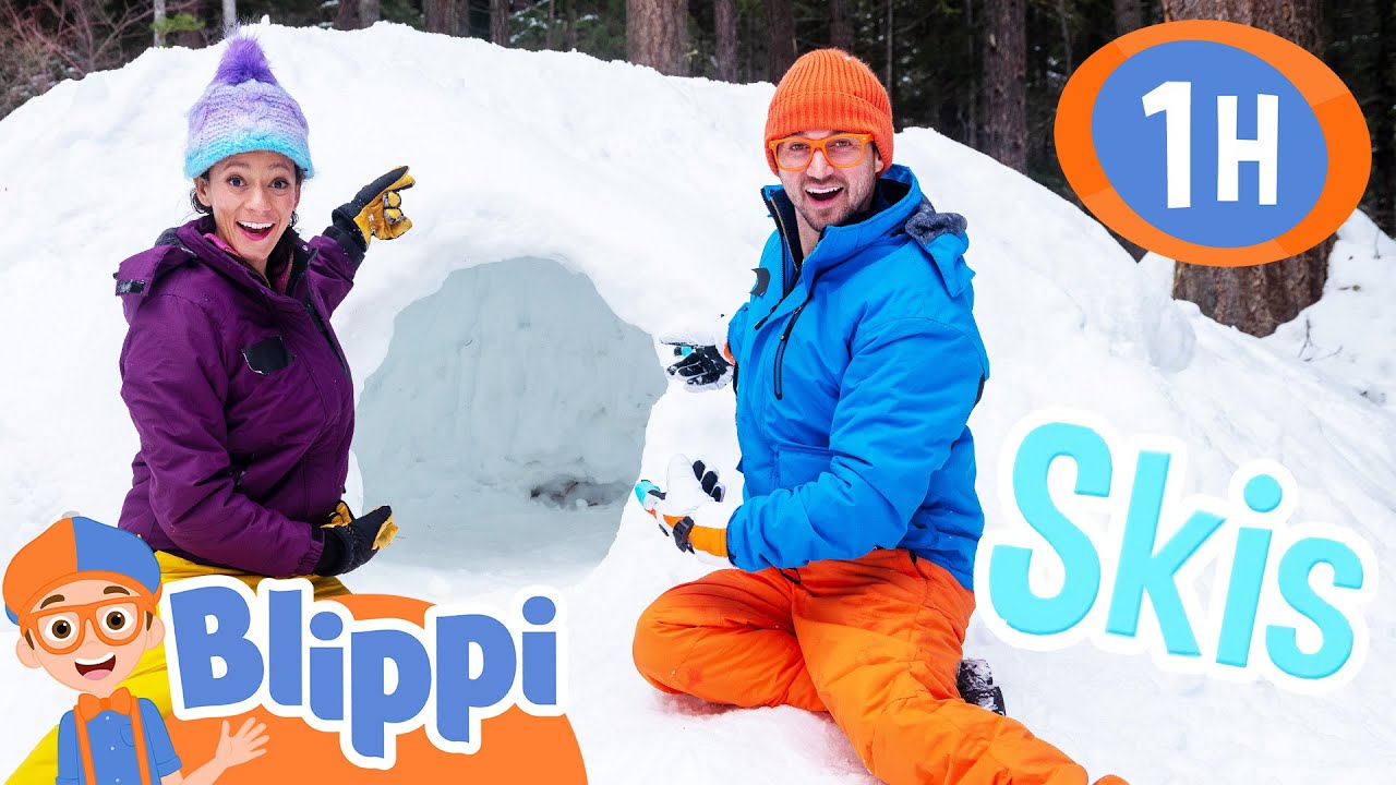 Blippi and Meekah's Ski Day Obstacle Course! Educational Videos for Kids