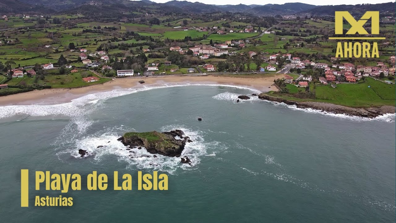 PLAYA DE LA ISLA (COLUNGA - ASTURIAS) A VISTA DE DRON