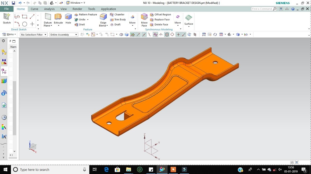 BATTERY BRACKET DESIGN | Surfacing | NX | AP CADD DESIGN