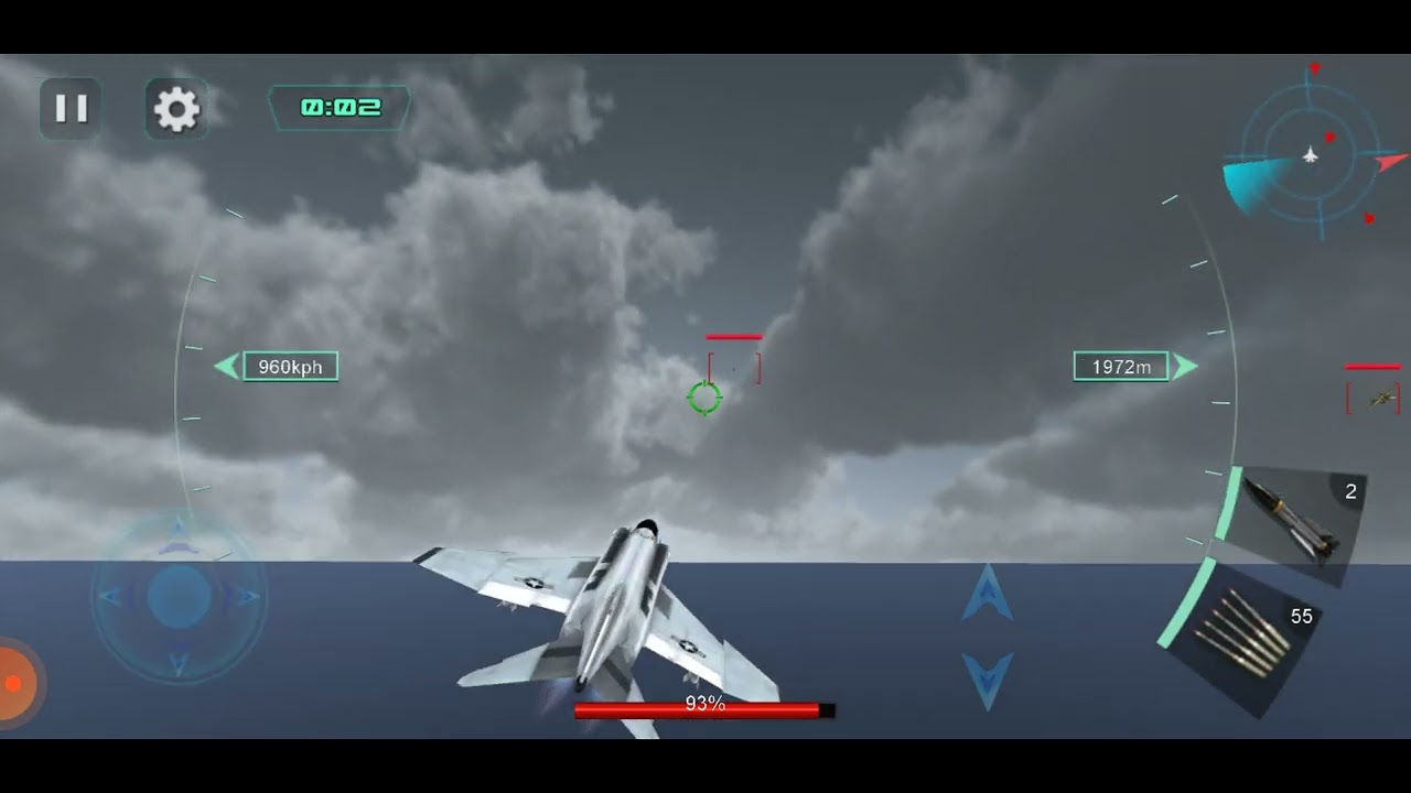 I destroy 4 enemies fighters jet plane