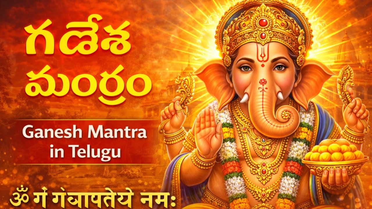 గణపతి మంత్రం | Ganpati Mantra Telugu | Powerful Ganesh Mantra for Success & Peace