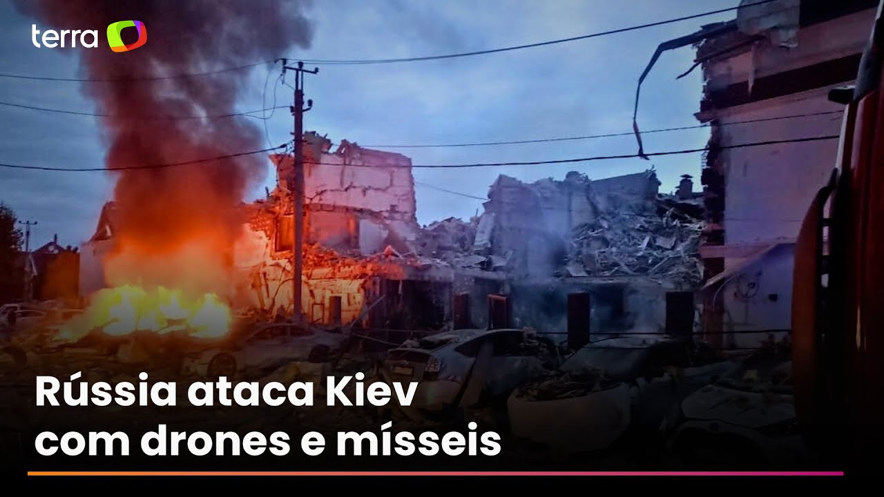 Ataque russo com drones e m&iacute;sseis mata ao menos quatro pessoas em Kiev