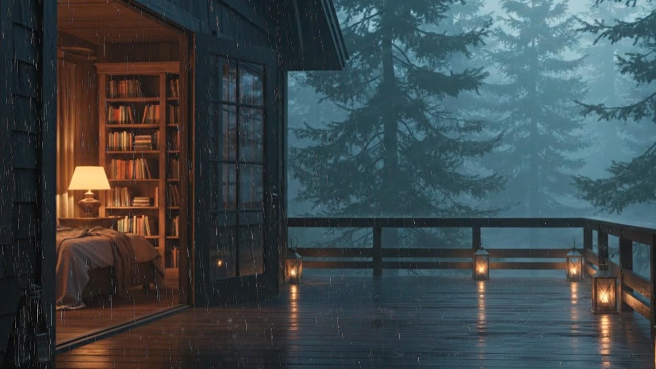 Peaceful Rain Around a Woodland Cabin 🌧️ Soothing Ambience for Restful Deep Sleep