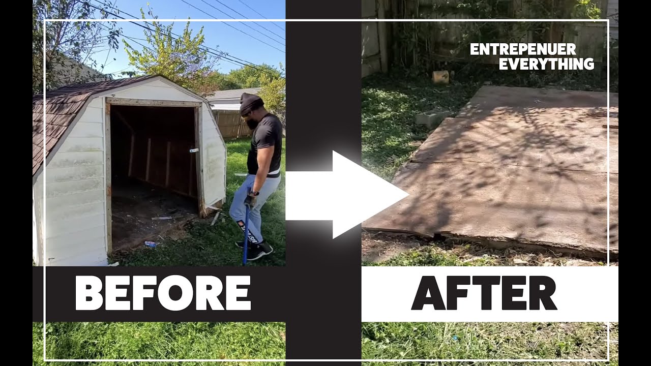 Storage shed demolition, fun with a  sledge hammer