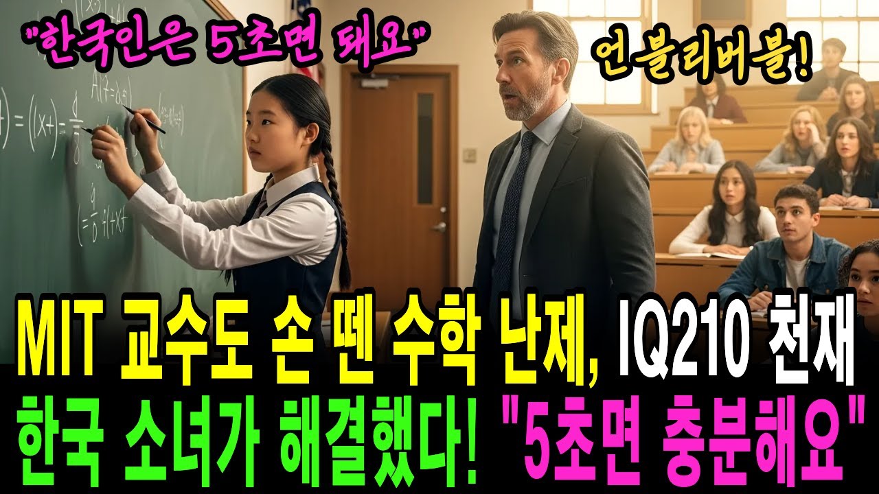 MIT 교수도 손 뗀 수학 난제, IQ210 천재 한국 소녀가 해결했다! 