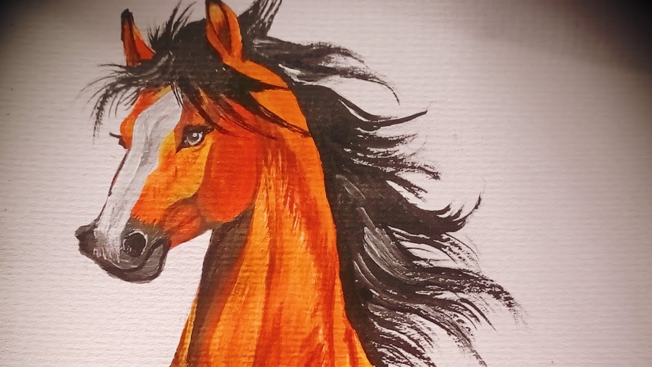 Energetic Horse With A Brush. 