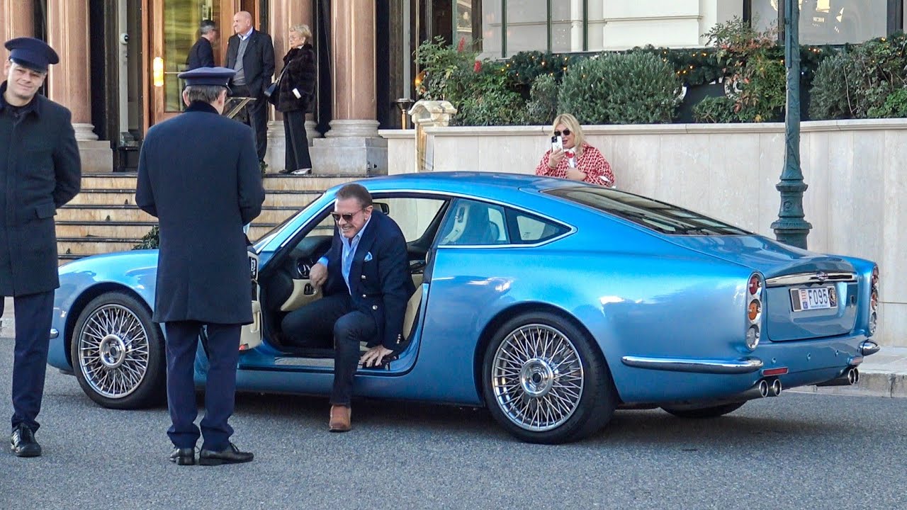 Billionaire Driving Exclusive DAVID BROWN SPEEDBACK GT outside Hotel de Paris in Monaco!!