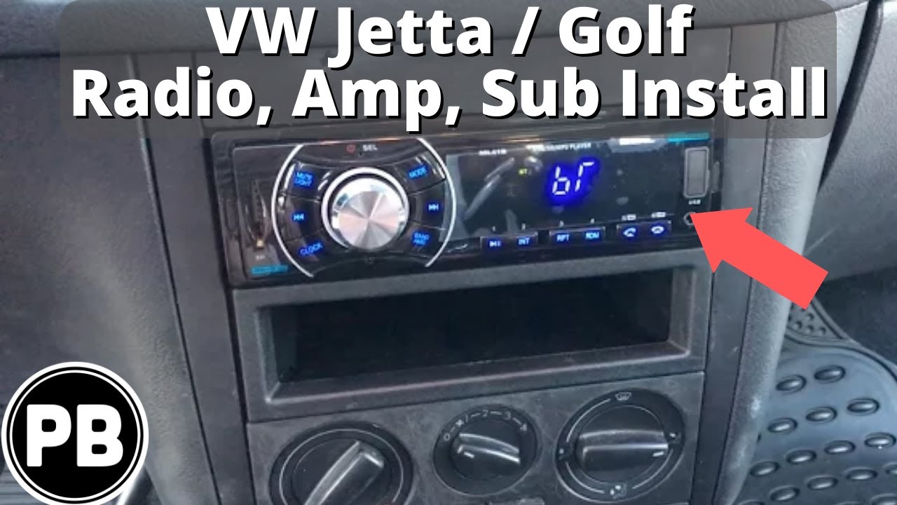 1999–2004 VW Jetta/Golf/GLI/GTI Установка радио, усилителя и сабвуфера