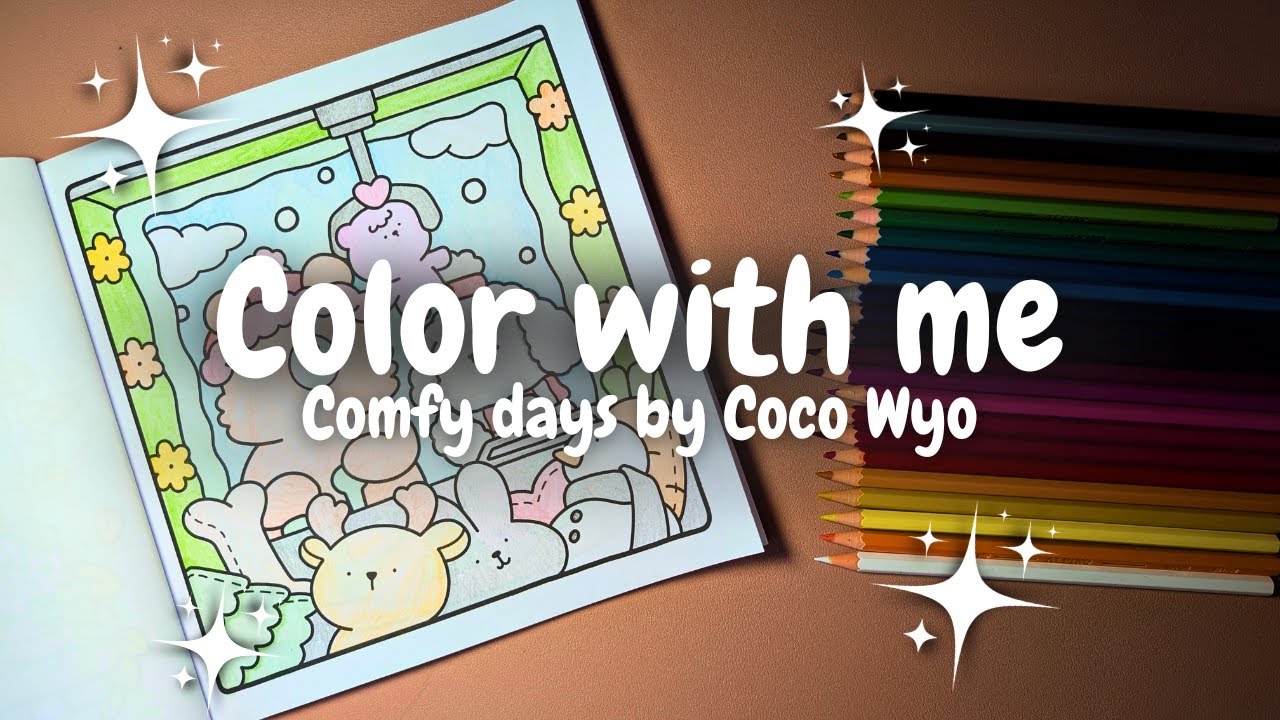Color with me (ASMR) 🌷 'Comfy days' by Coco Wyo using pencils ✏️ #asmr #coloringbook #pencilsounds