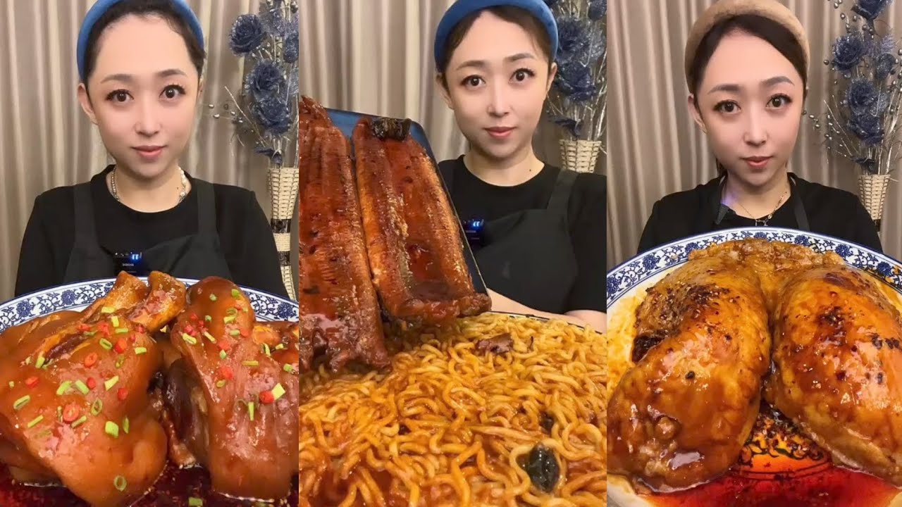 Mukbang #33: Eating roll  belly , braised pork belly, legs pork #mukbang #eatingshow #porkbelly
