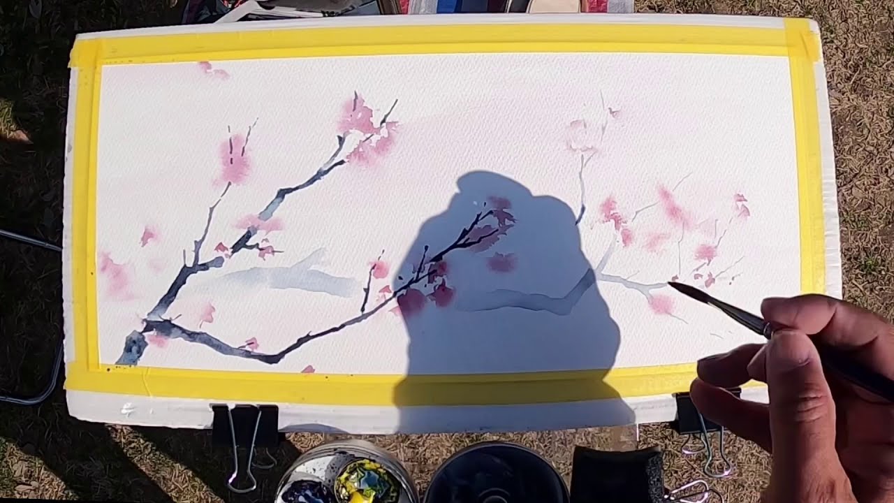 水彩liveスケッチ 梅を描く 2021