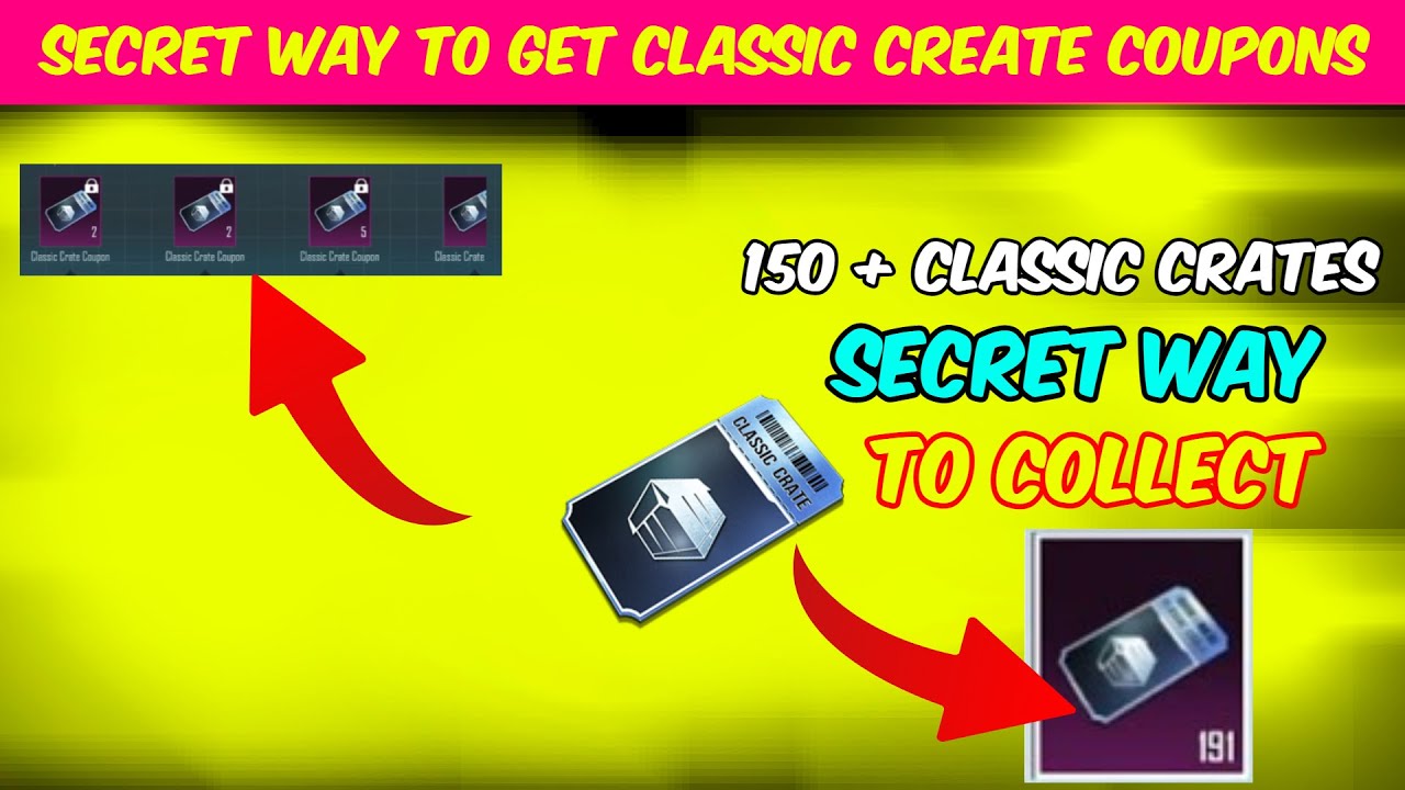 how to get free classic crate coupon in 2024 - classic crate coupons for pubg bgmi, mobile, lite