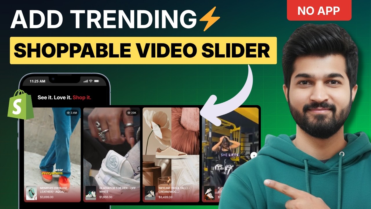 Shopify Shoppable Video Slider Without Any App