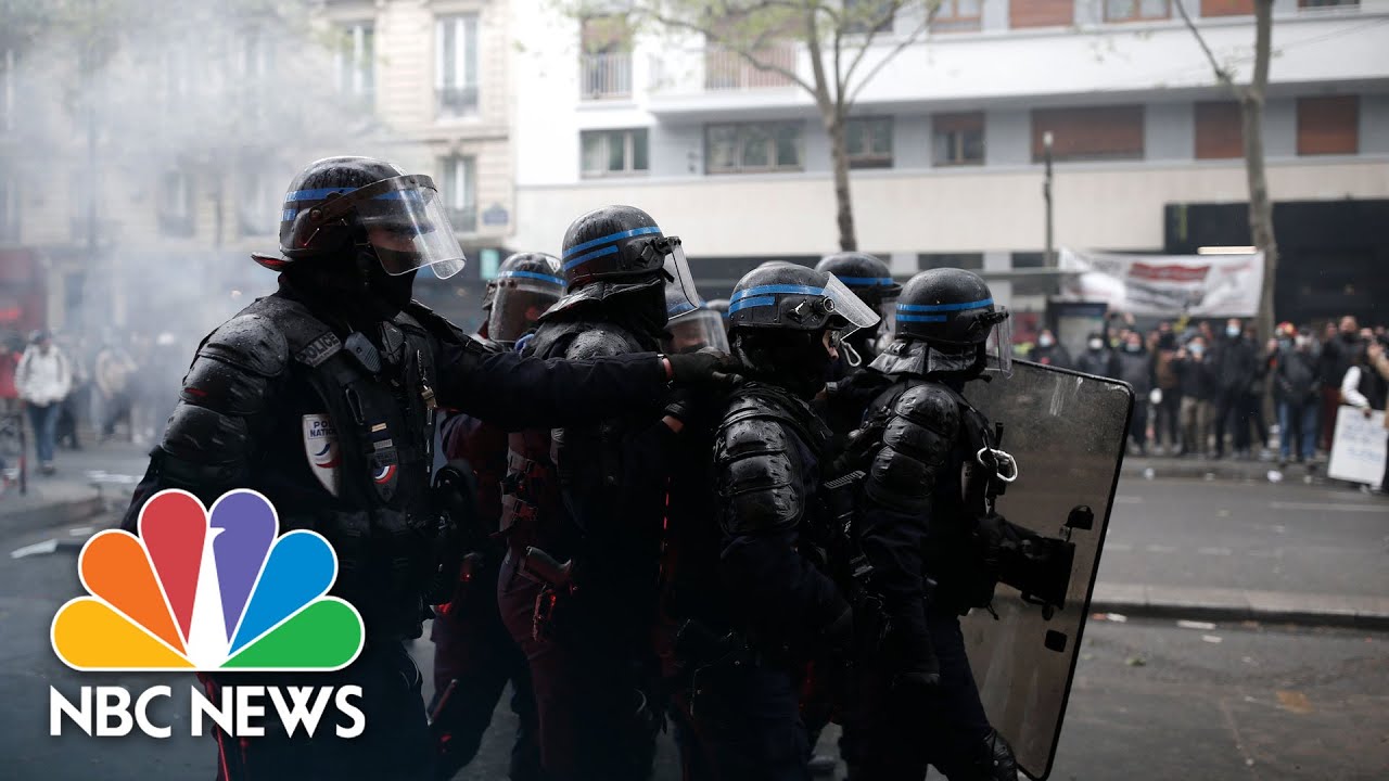 Violent Scenes in France As Police and Protests Clash Over May Day Rallies | NBC News
