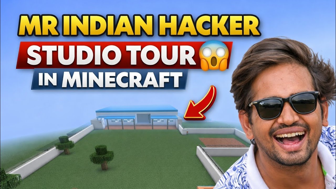Mr Indian Hacker Studio Tour in Minecraft 😱