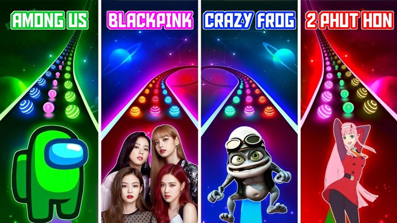 AMONG US vs BLACKPINK HOW YOU LIKE THAT vs CRAZY FROG AXEL F vs ZERO TWO 2 PHUT HON - DANCING ROAD