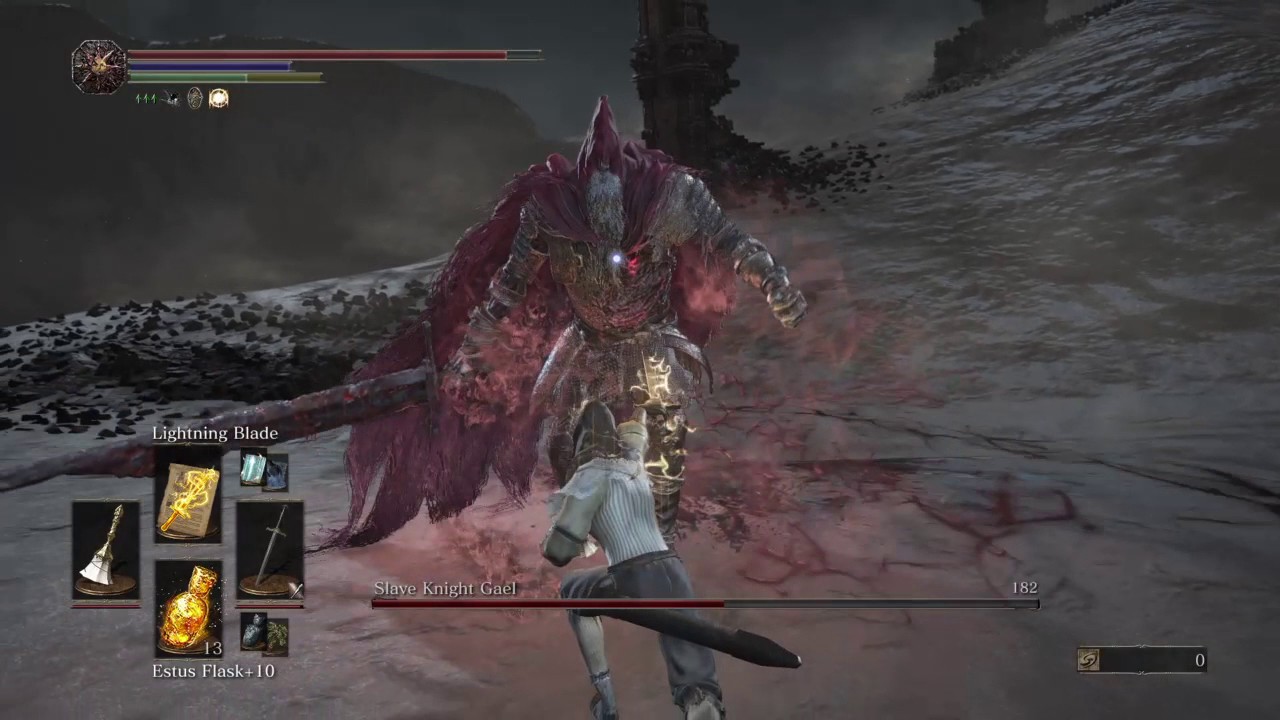 Dark Souls 3: The Ringed City | Slave Knight Gael, All Stages, Level 88, No Blocking, Unembered