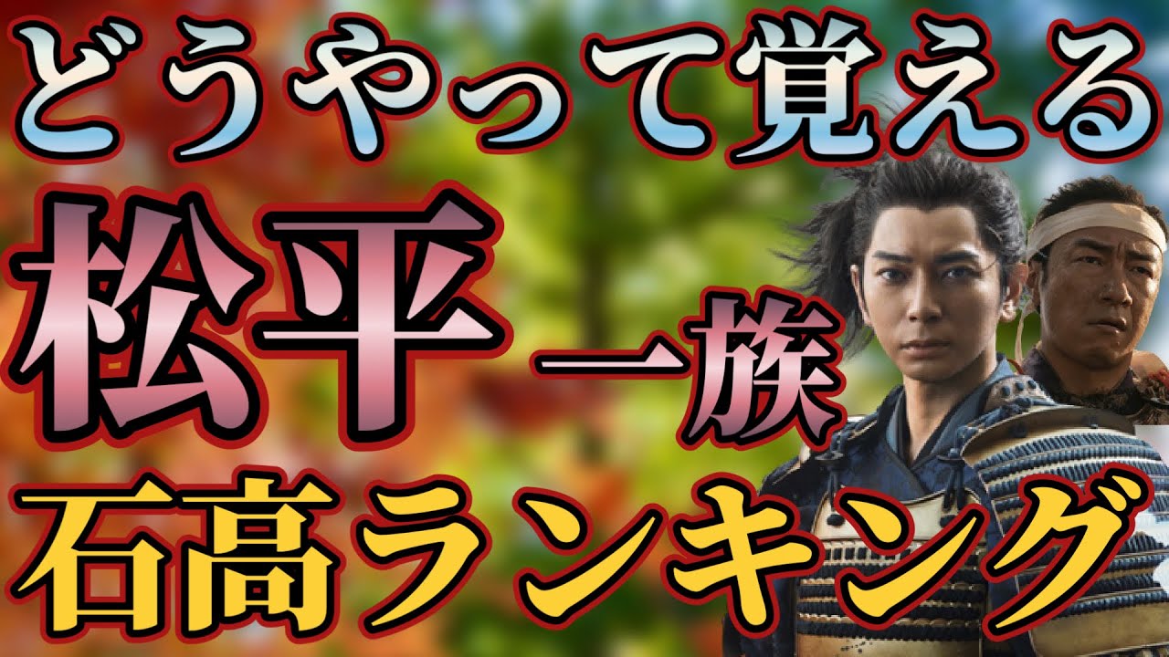【どうやって覚える松平】松平一族を覚えるために石高ランキングで紹介