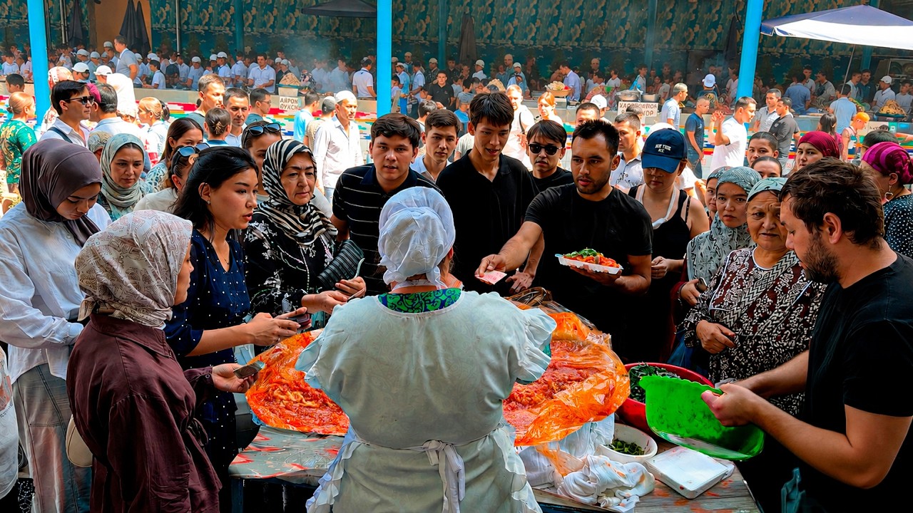 Fresh Street Food Every Morning in Uzbekistan ⭐⭐⭐⭐⭐ PRO Baker Making BREAD