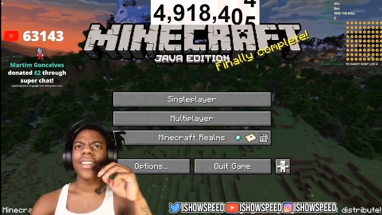 IShowSpeed Plays Minecraft Part 1 (Full Video)