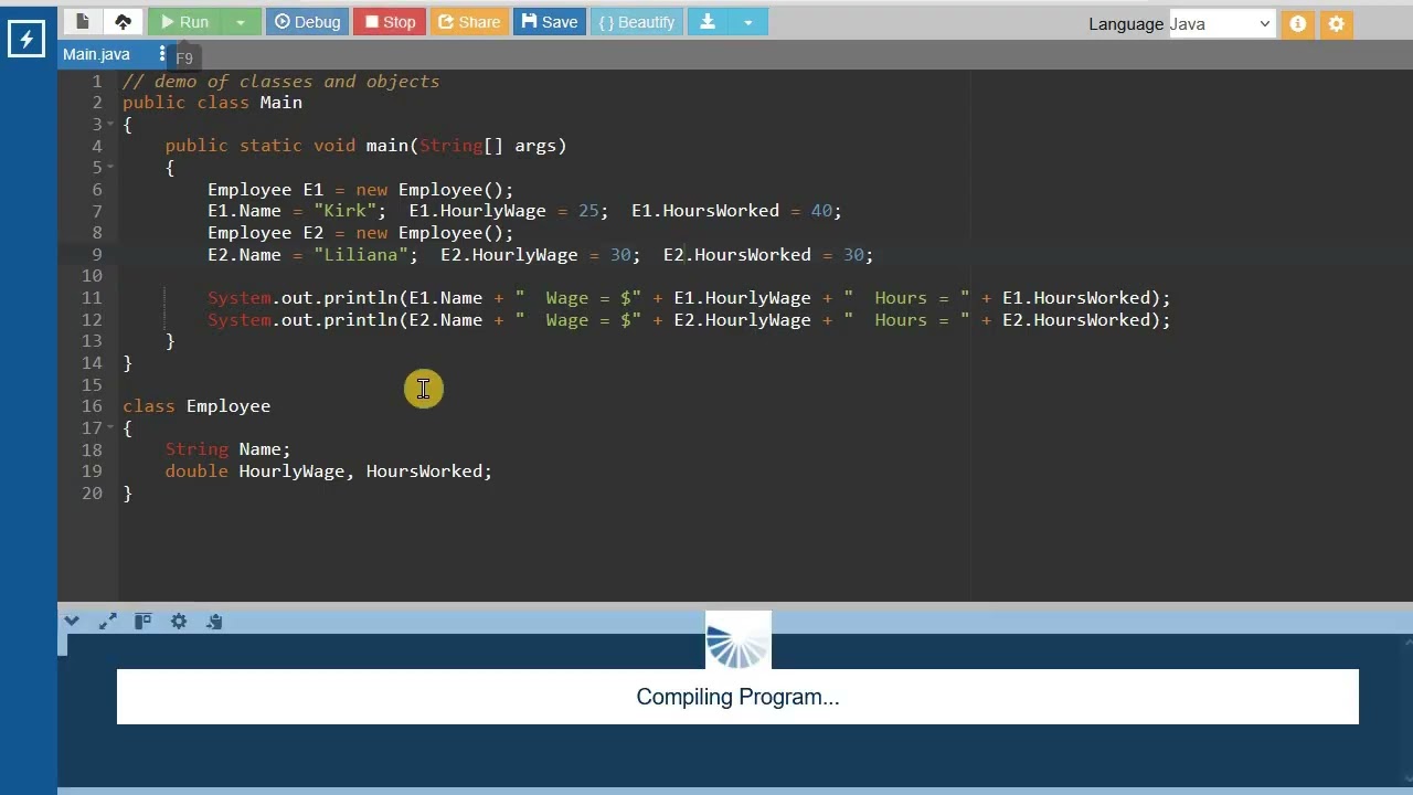 Java Classes Part 1