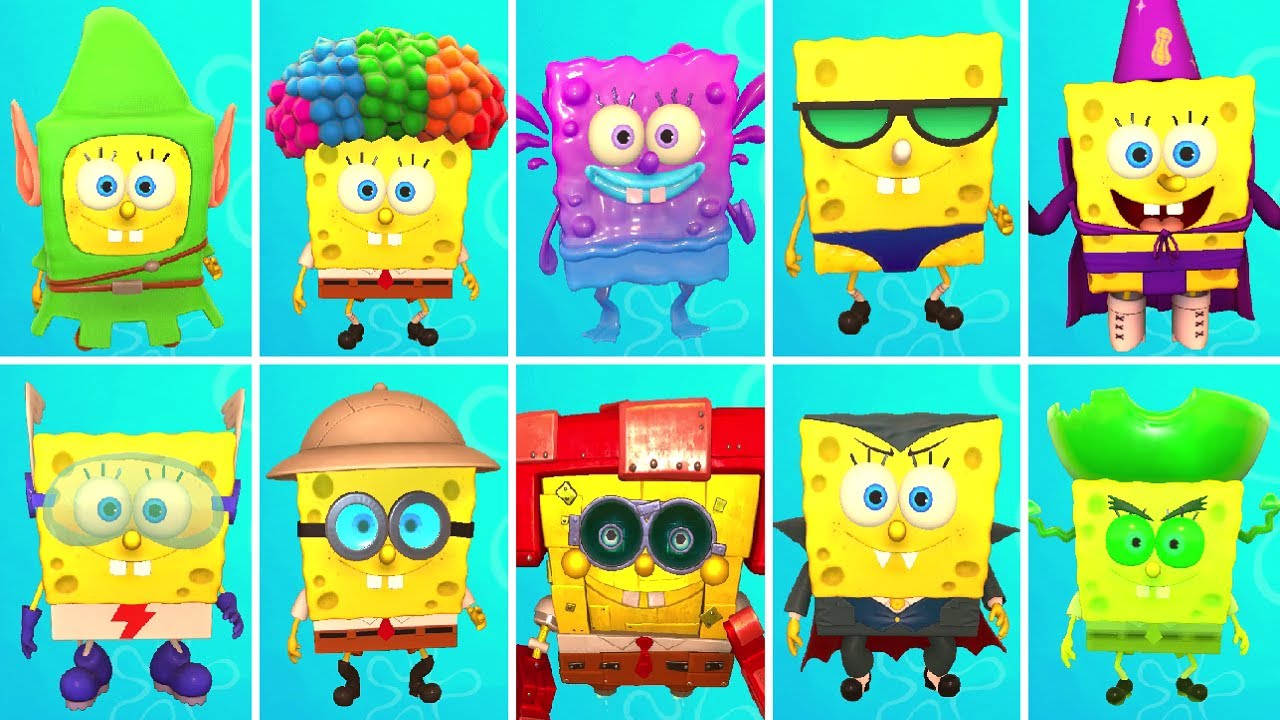 SpongeBob the Cosmic Shake - All Costumes (DLC Included)