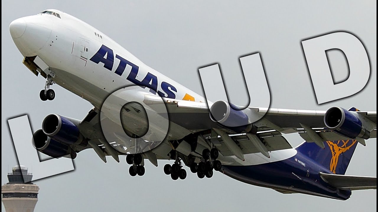 {TrueSound}™ Atlas Air Boeing 747-400F HEAVY Takeoff from Miami! Thundering Powerful CF6 Sound!