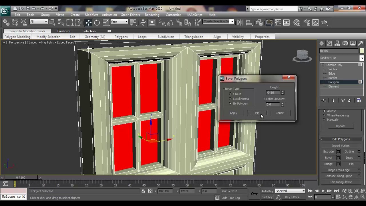 3ds max Modeling Tutorial: How to model Architectural window using Editable poly