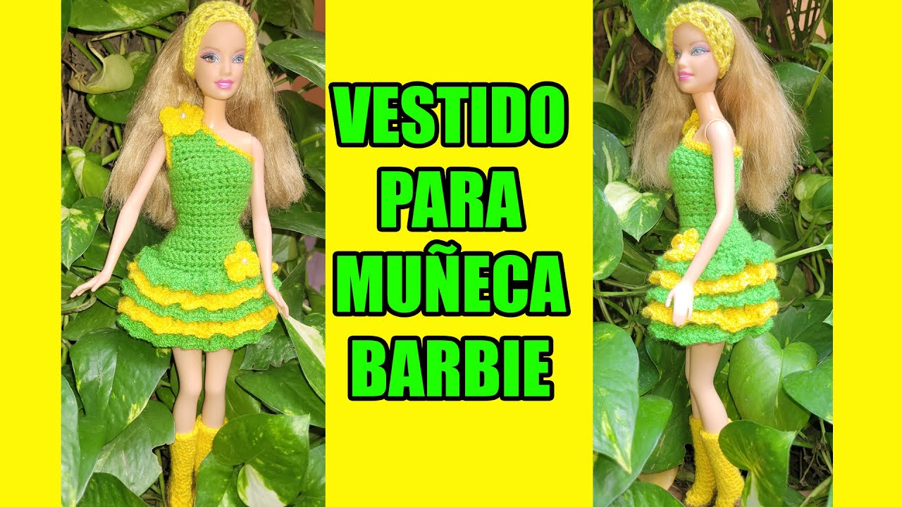 VESTIDO PARA MUÑECA BARBIE TEJIDO A CROCHET (PASO A PASO)