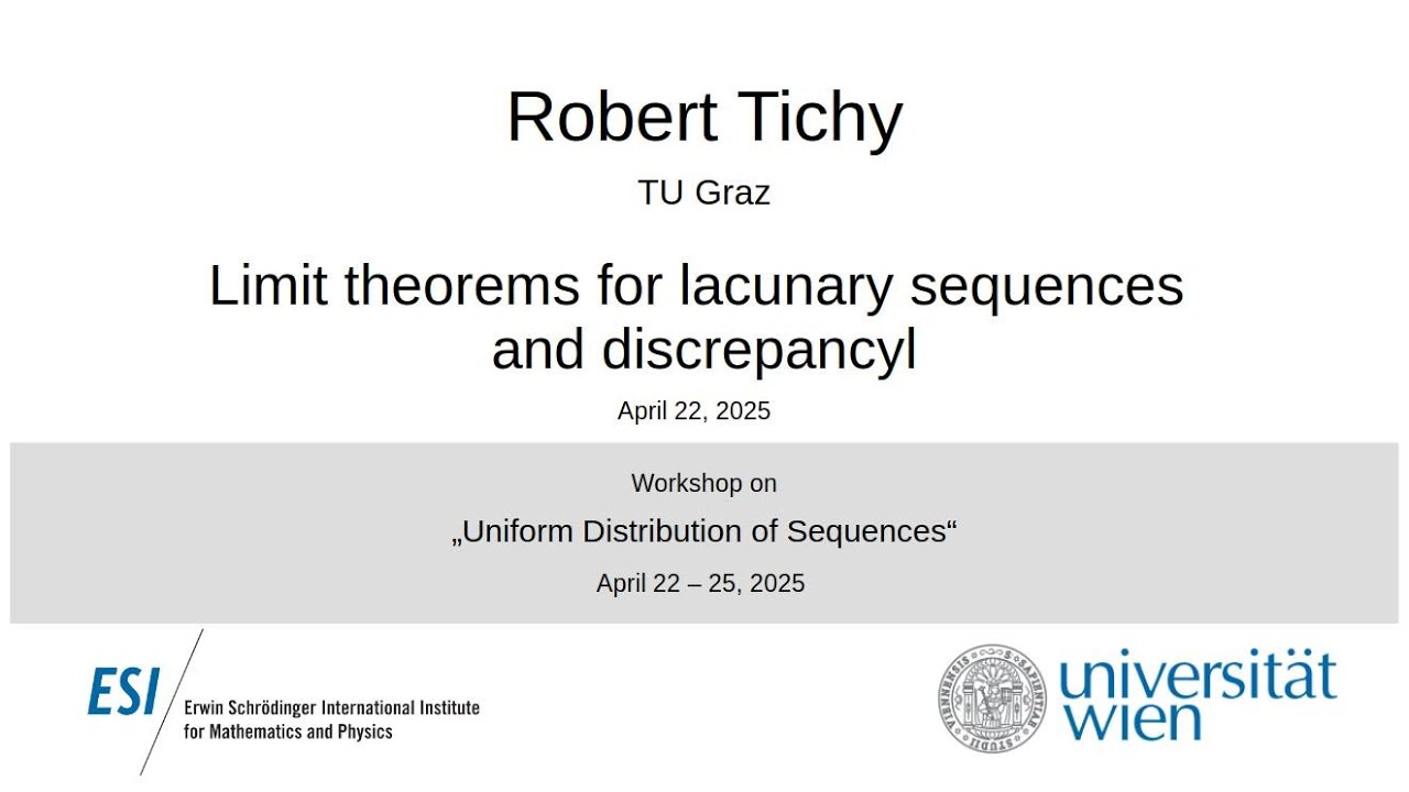Robert Tichy - Limit theorems for lacunary sequences and discrepancy