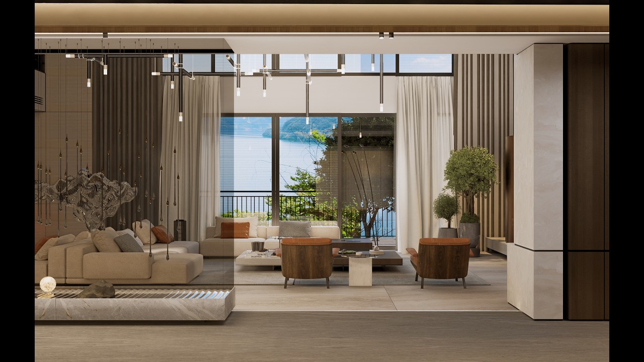 Luxury seaside  villa interior  animation | luxury living | 4K | D5 pro
