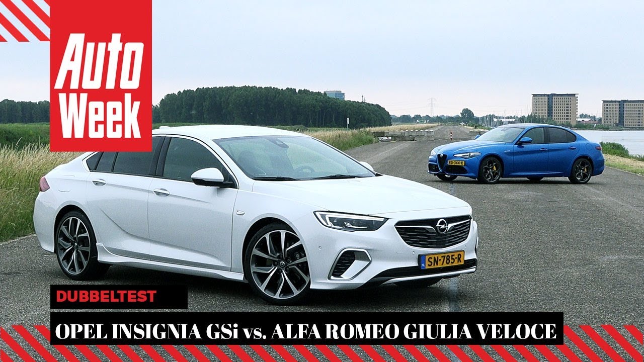 Opel Insignia GSi vs. Alfa Romeo Giulia Veloce - AutoWeek Dubbeltest - English subtitles