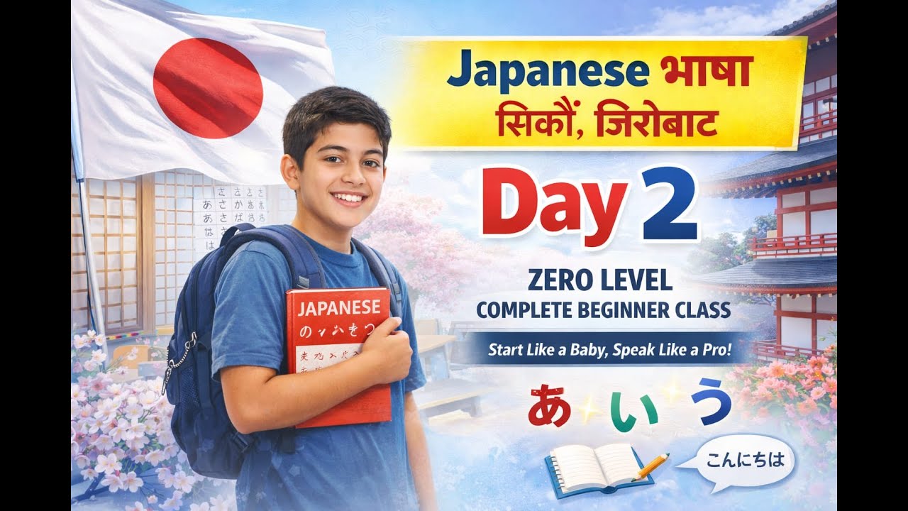 japanese language class N5 नेपालीमा  ( Day 02) from zero to advance N5  japanese भाषाको दोस्रो दिन