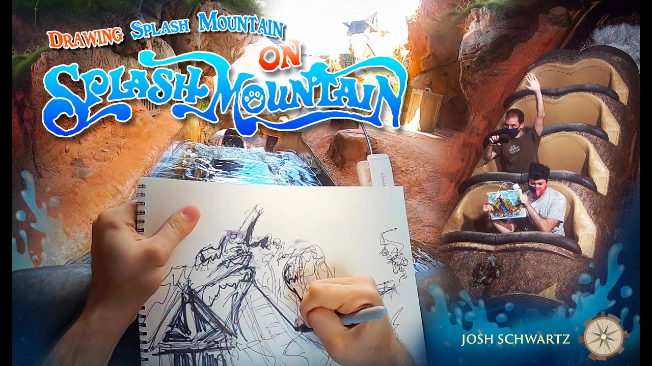 Drawing Splash Mountain ON SPLASH MOUNTAIN 💦🎬🎨| ON RIDE ART Series