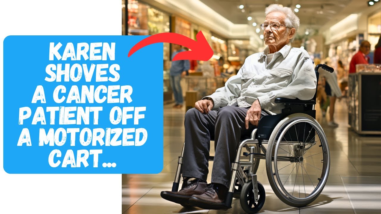 Karen Shoves A Cancer Patient Off A Motorized Cart So She Could Sit In It Instead.. Gets Beaten Up!