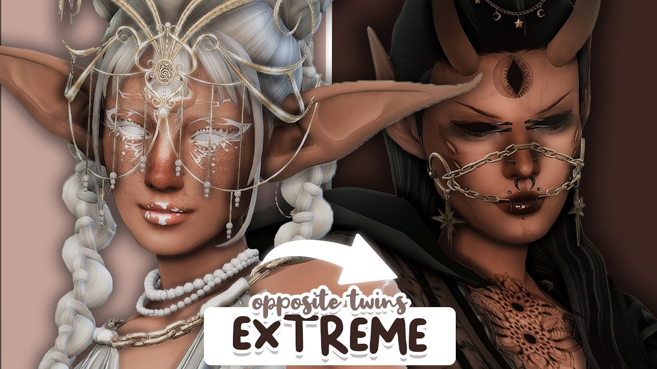 Opposite Twin Challenge (EXTREME Edition) | Sims 4 Create a Sim Challenge