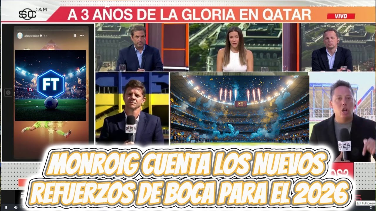 MONROIG CUENTA LOS NUEVOS REFUERZOS DE BOCA PARA EL 2026