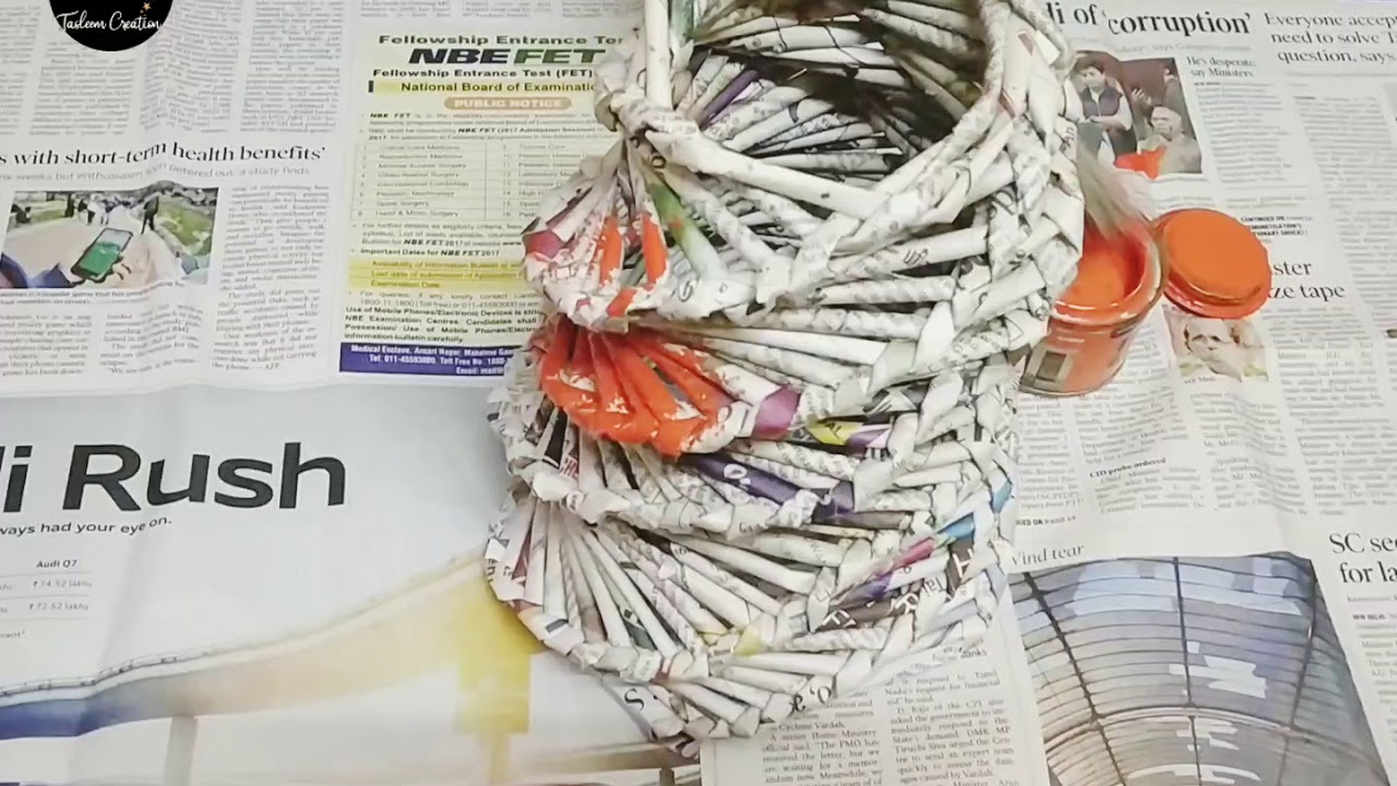 Old Newspaper Flower vase/Best out of waste/Home decor/DNA Flower vase/paper vase/Newspaperidea