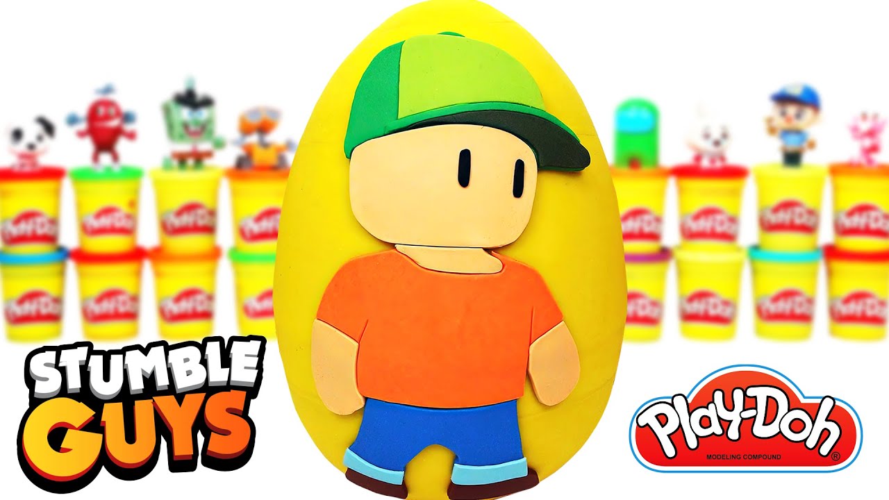 Huevo Sorpresa Gigante de Stumble Guys en Espa&ntilde;ol Latino de Plastilina Play Doh Mr Stumble Juguetes